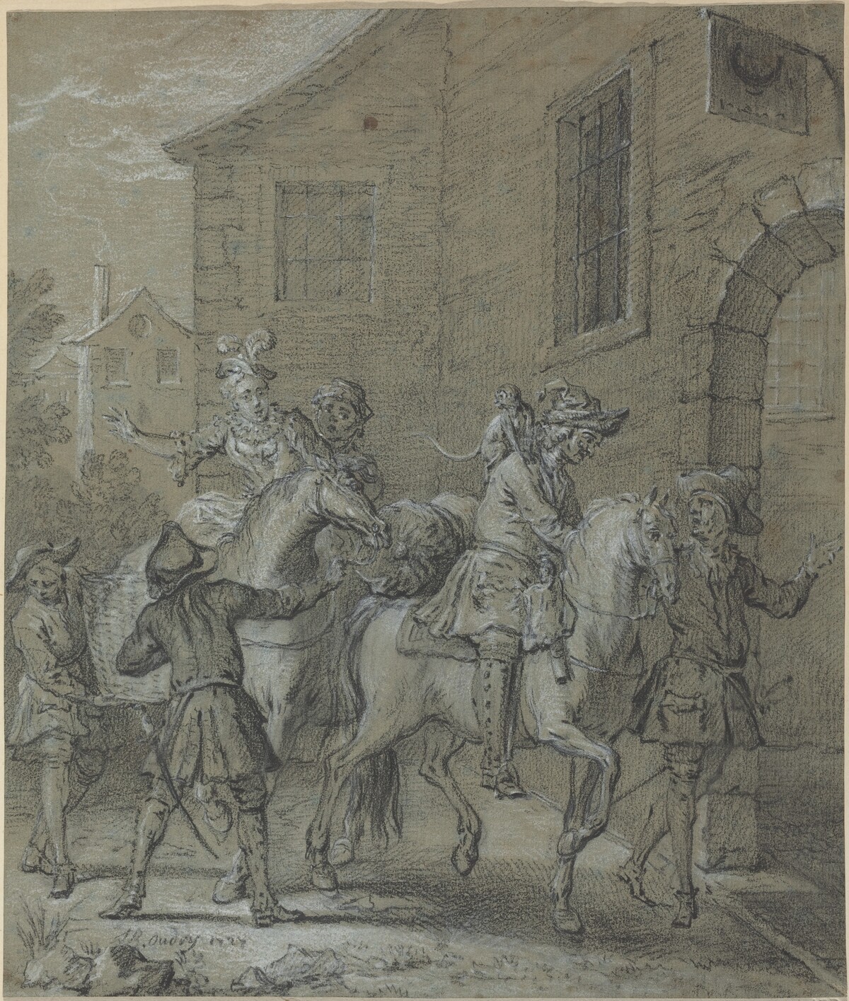 L'Arrivee de l'Operateur dans l'hotellerie by Jean-Baptiste Oudry