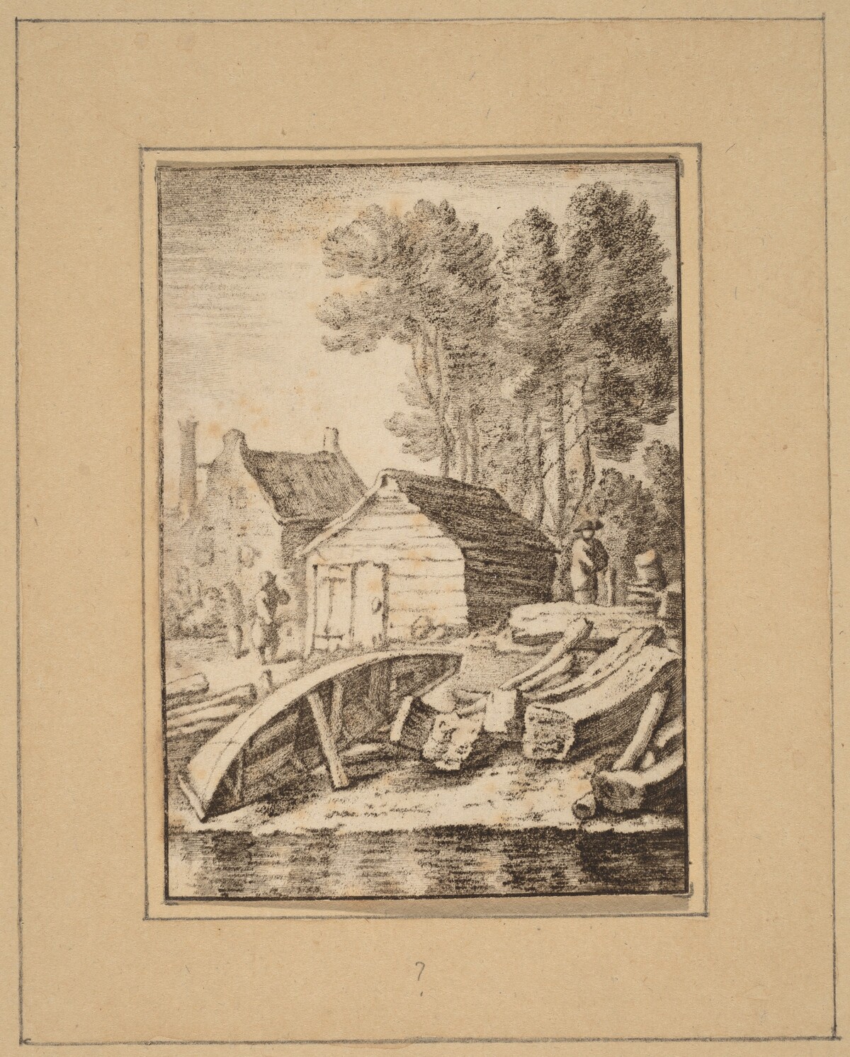 Shipyard by Cornelis Ploos van Amstel after Herman Saftleven