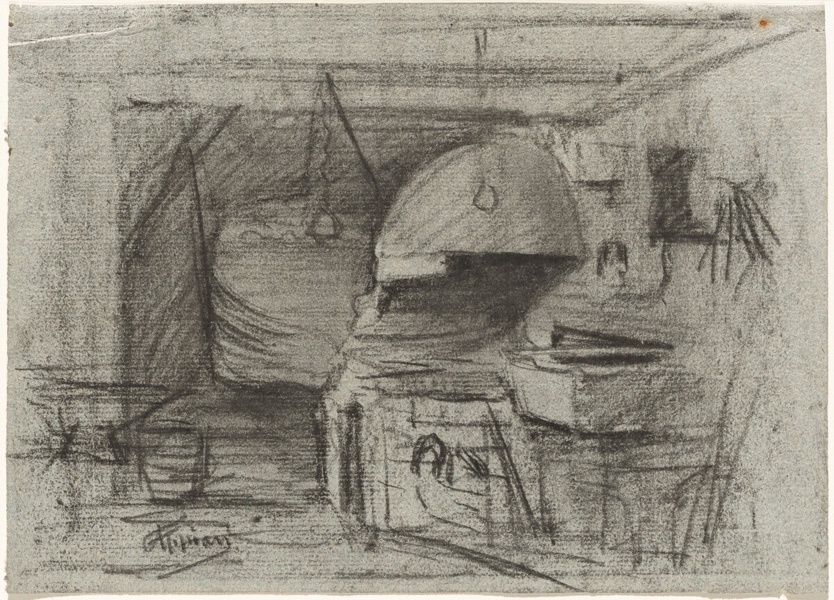 Interior of a Forge (recto) / Yard with a Pigsty (verso) by Adolphe Appian