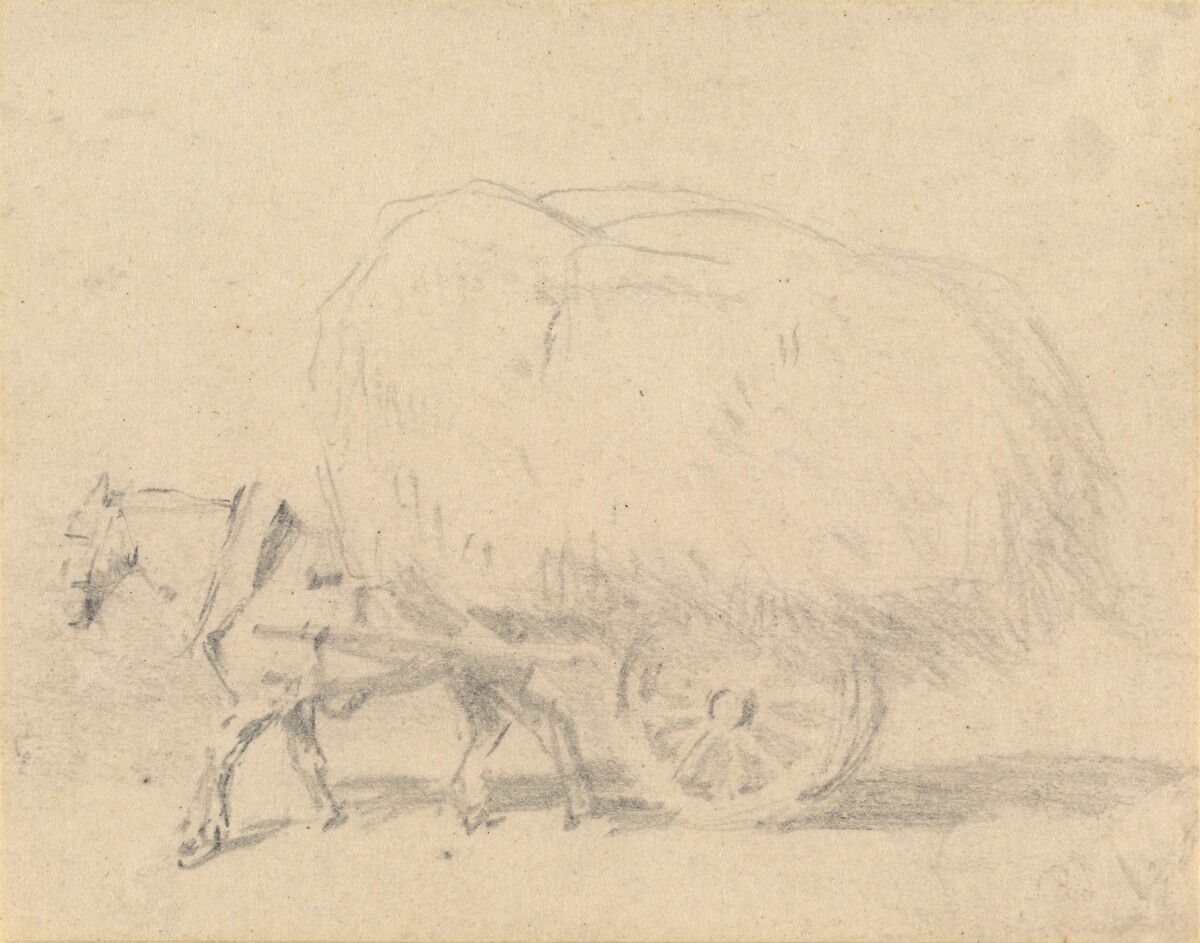 A Horse Pulling a Load of Hay by J. Frederick Tayler