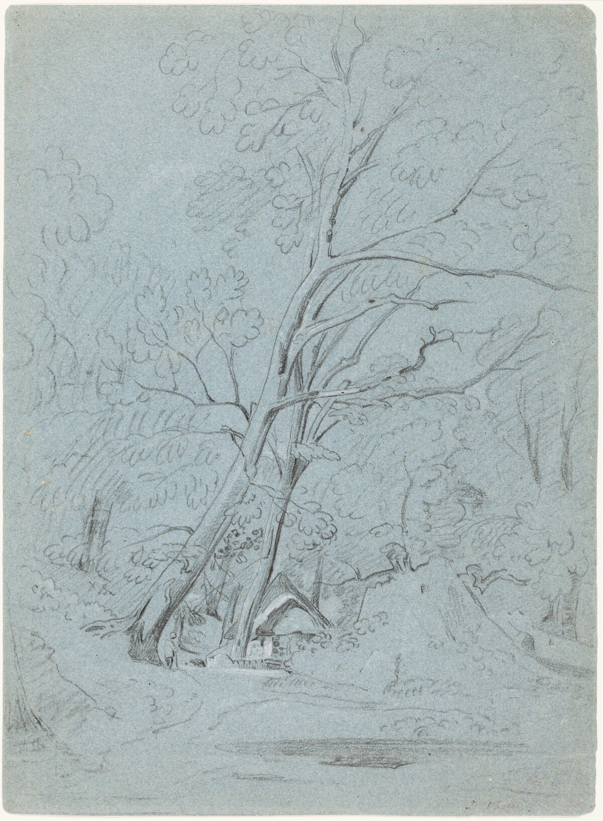 A Cottage on a Lane by John Varley