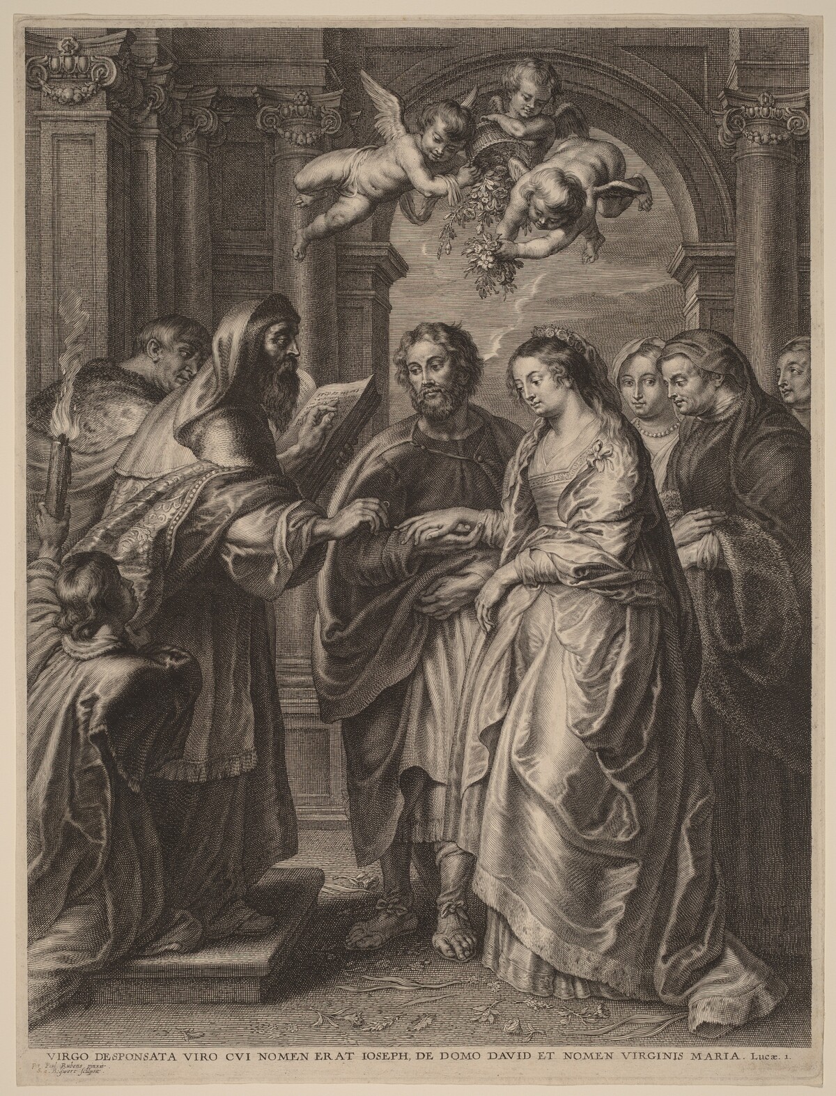 The Marriage of the Virgin by Schelte Adams Bolswert after Sir Peter Paul Rubens