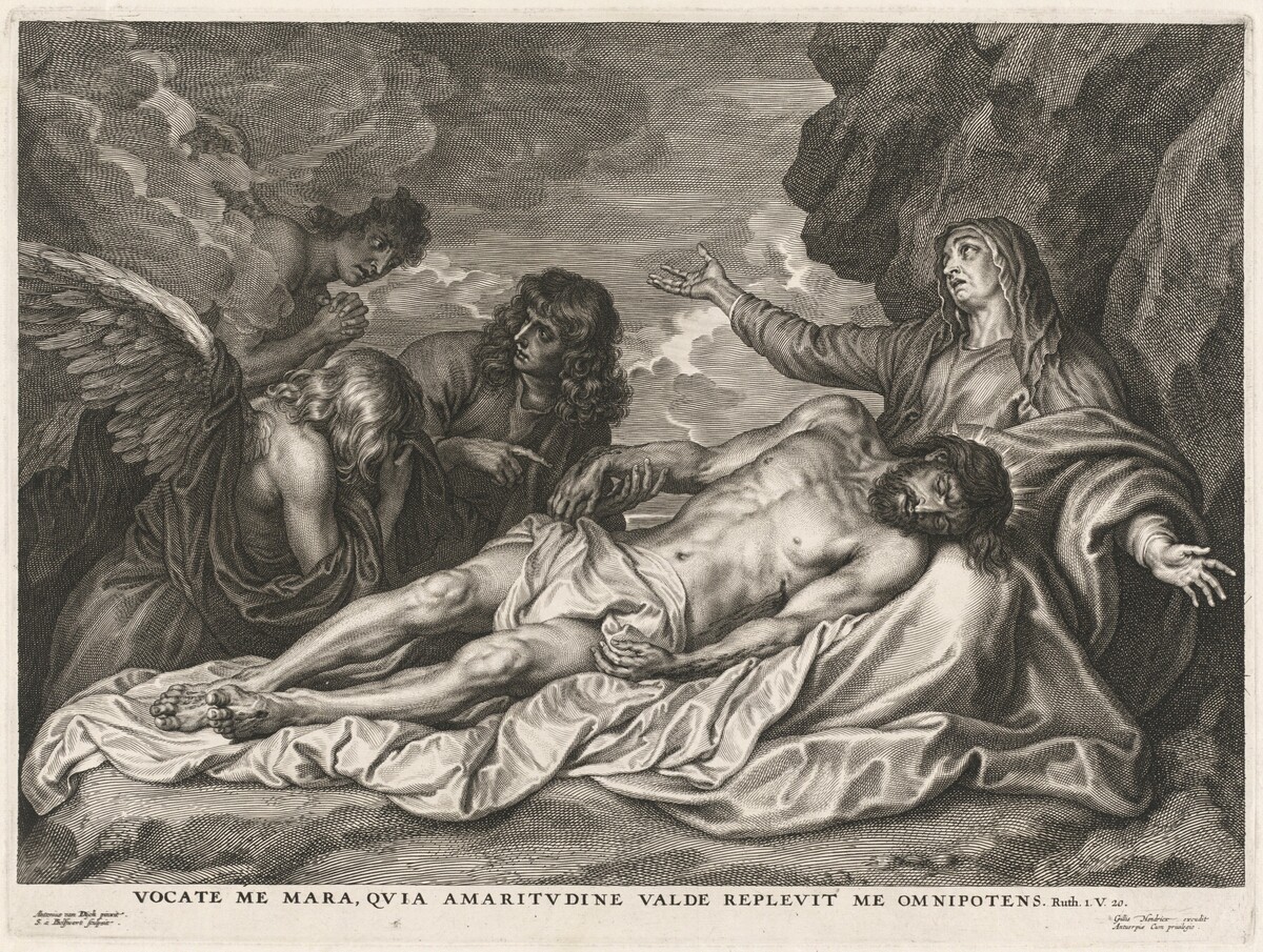 Virgin Supporting the Dead Christ by Schelte Adams Bolswert after Sir Anthony van Dyck