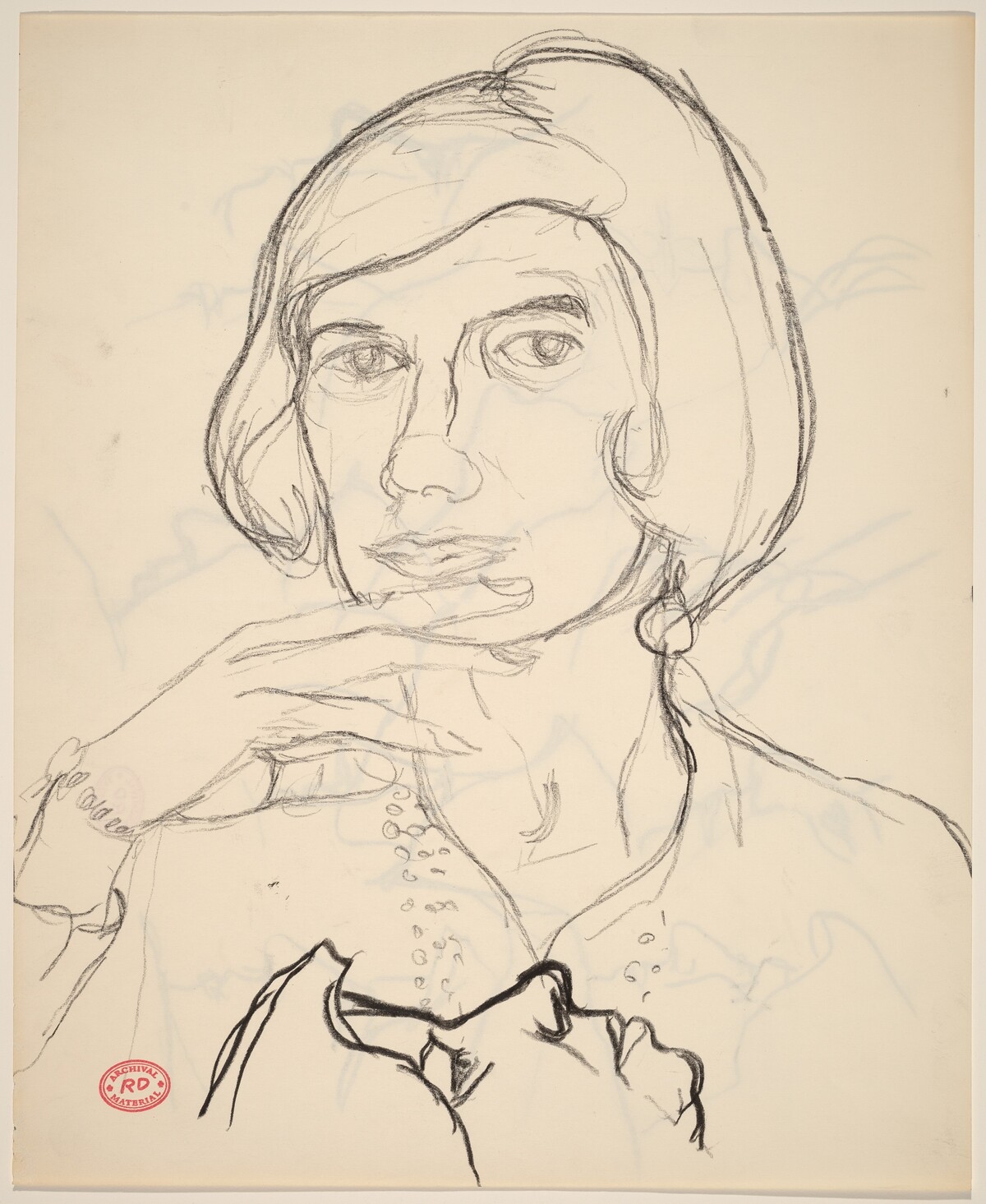 Untitled [portrait of a woman and profile study] [recto] by Richard Diebenkorn
