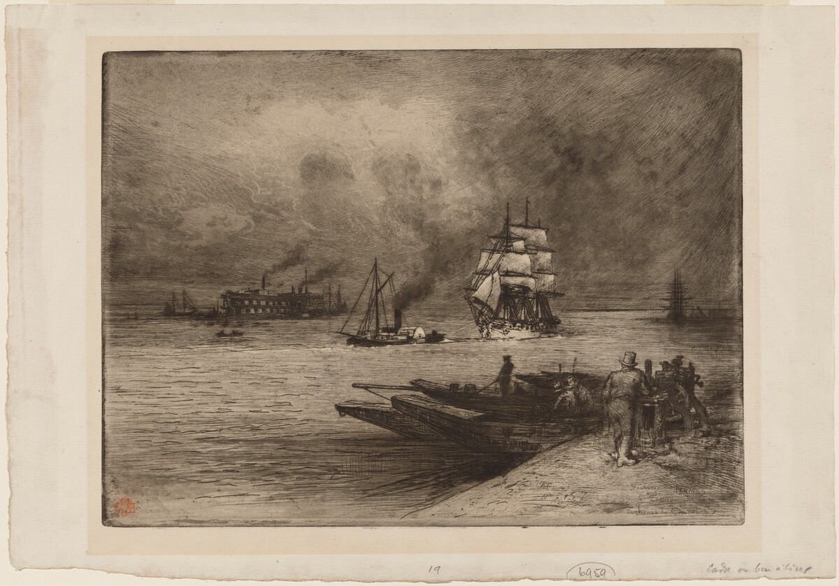 Near Gravesend: Souvenir of the Thames by Félix-Hilaire Buhot