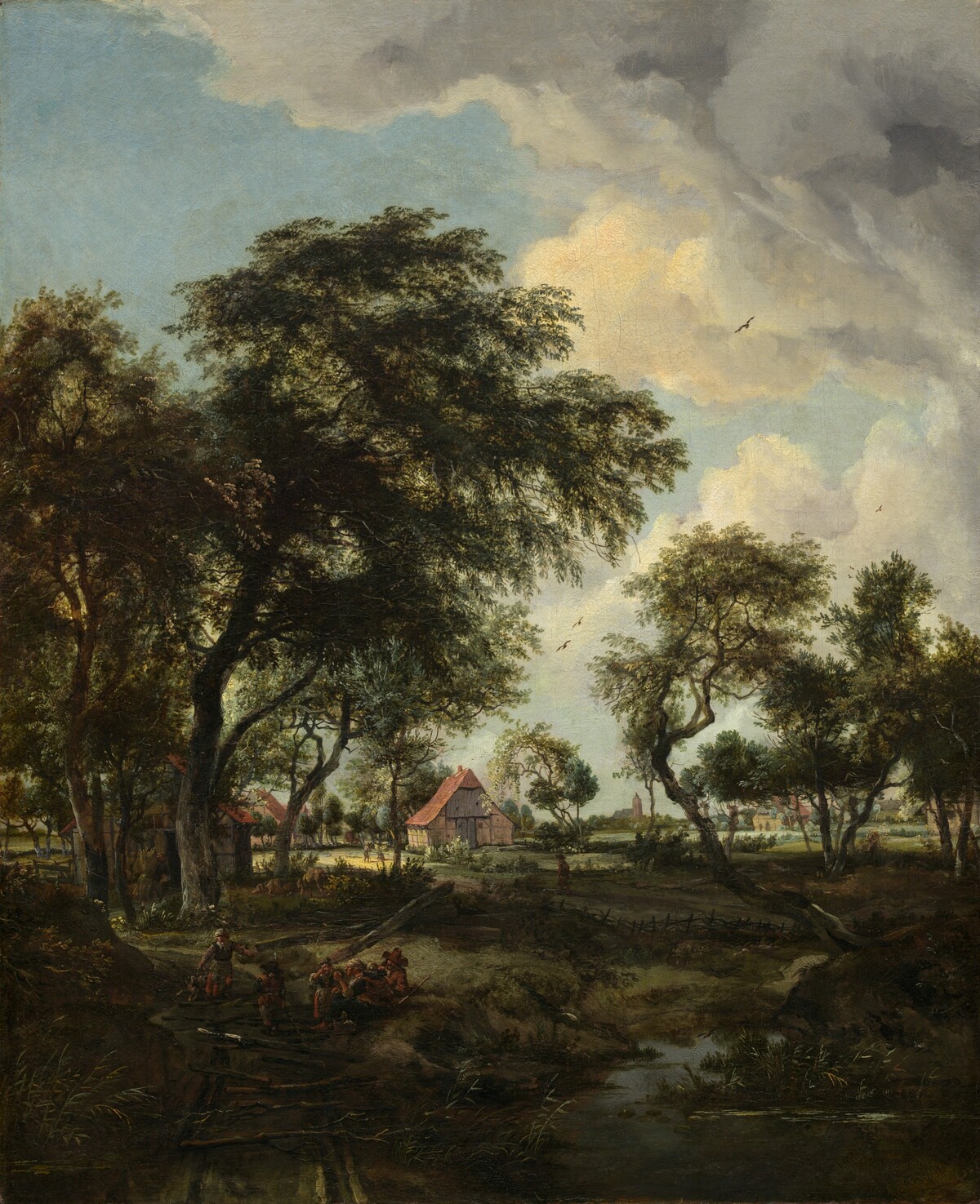 A Farm in the Sunlight by Meindert Hobbema