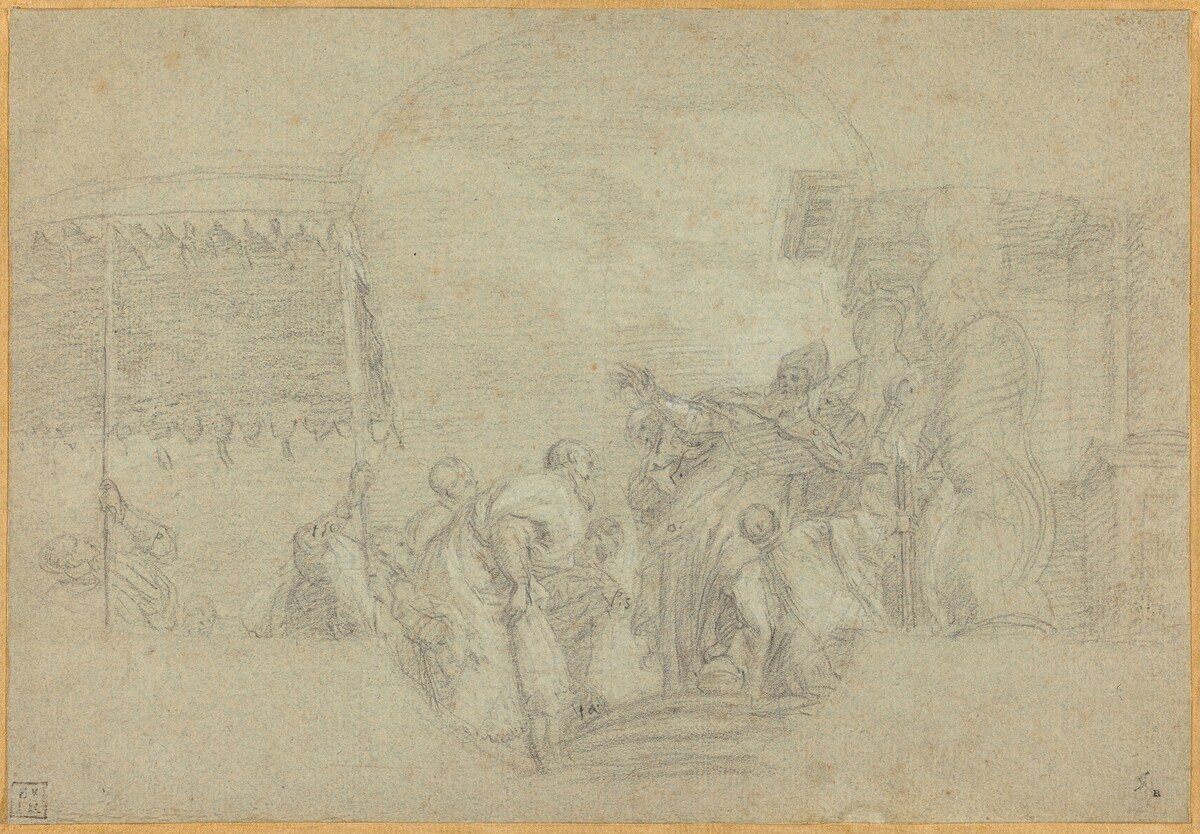 A Bishop Blessing a King by Sebastiano Conca