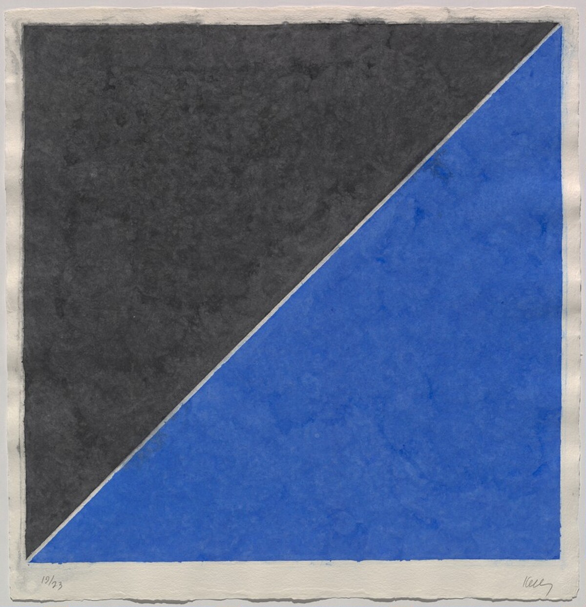 Colored Paper Image XV (Dark Gray and Blue) by Ellsworth Kelly