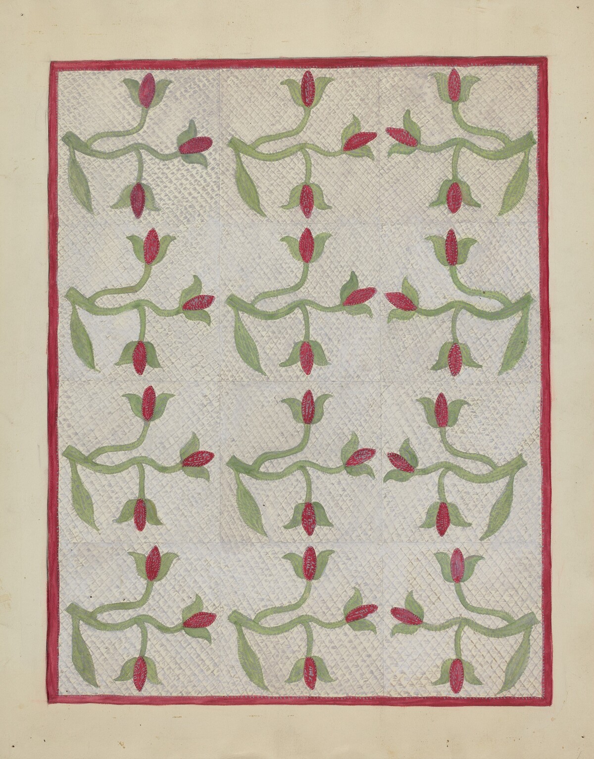 Tulip Pattern Quilt by Mabel Ritter