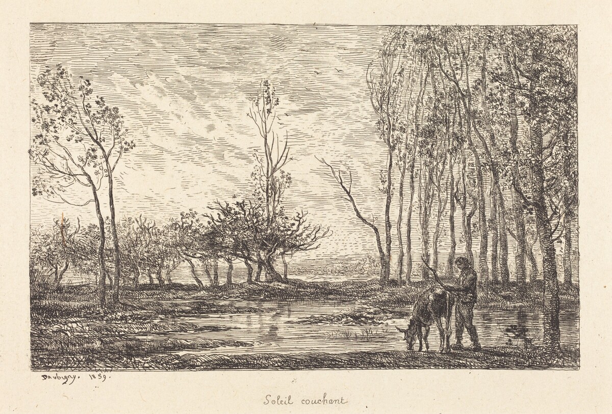 Sunset (Soleil couchant) by Charles-François Daubigny