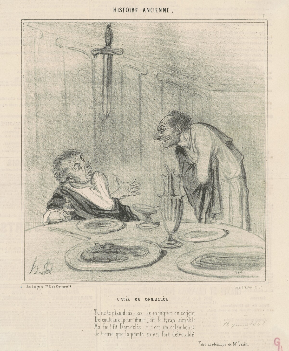L'épée de Damoclès by Honoré Daumier