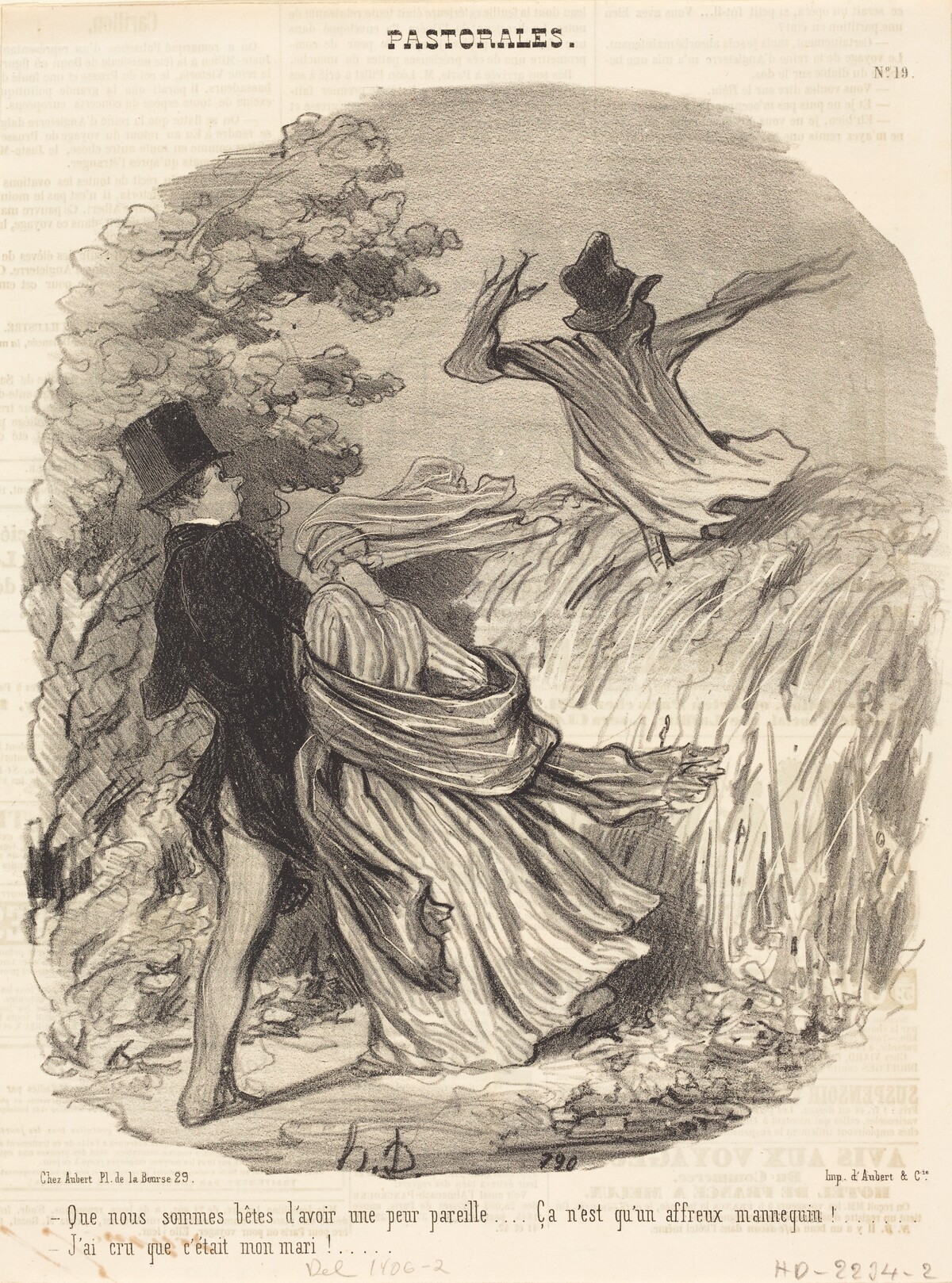 Que nous sommes bêtes d'avoir une peur pareille... by Honoré Daumier