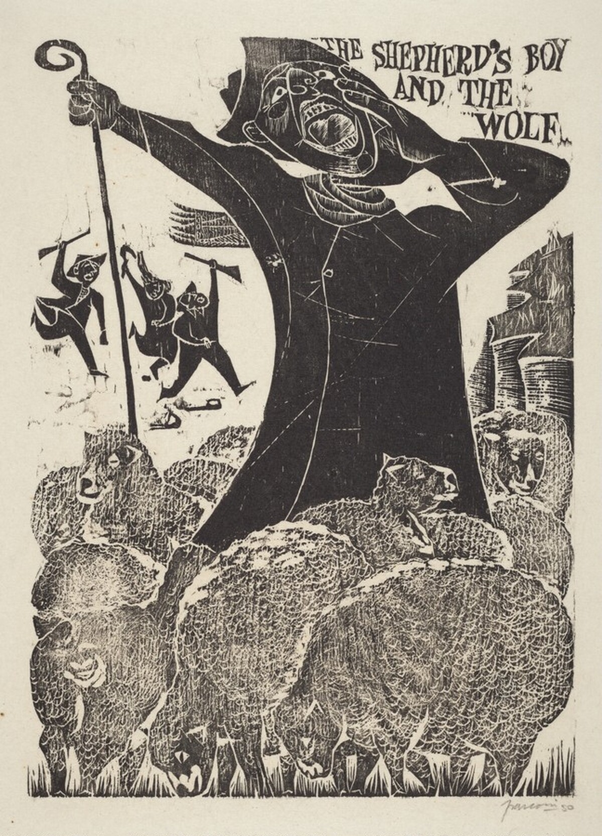 The Shepherd's Boy and the Wolf by Antonio Frasconi