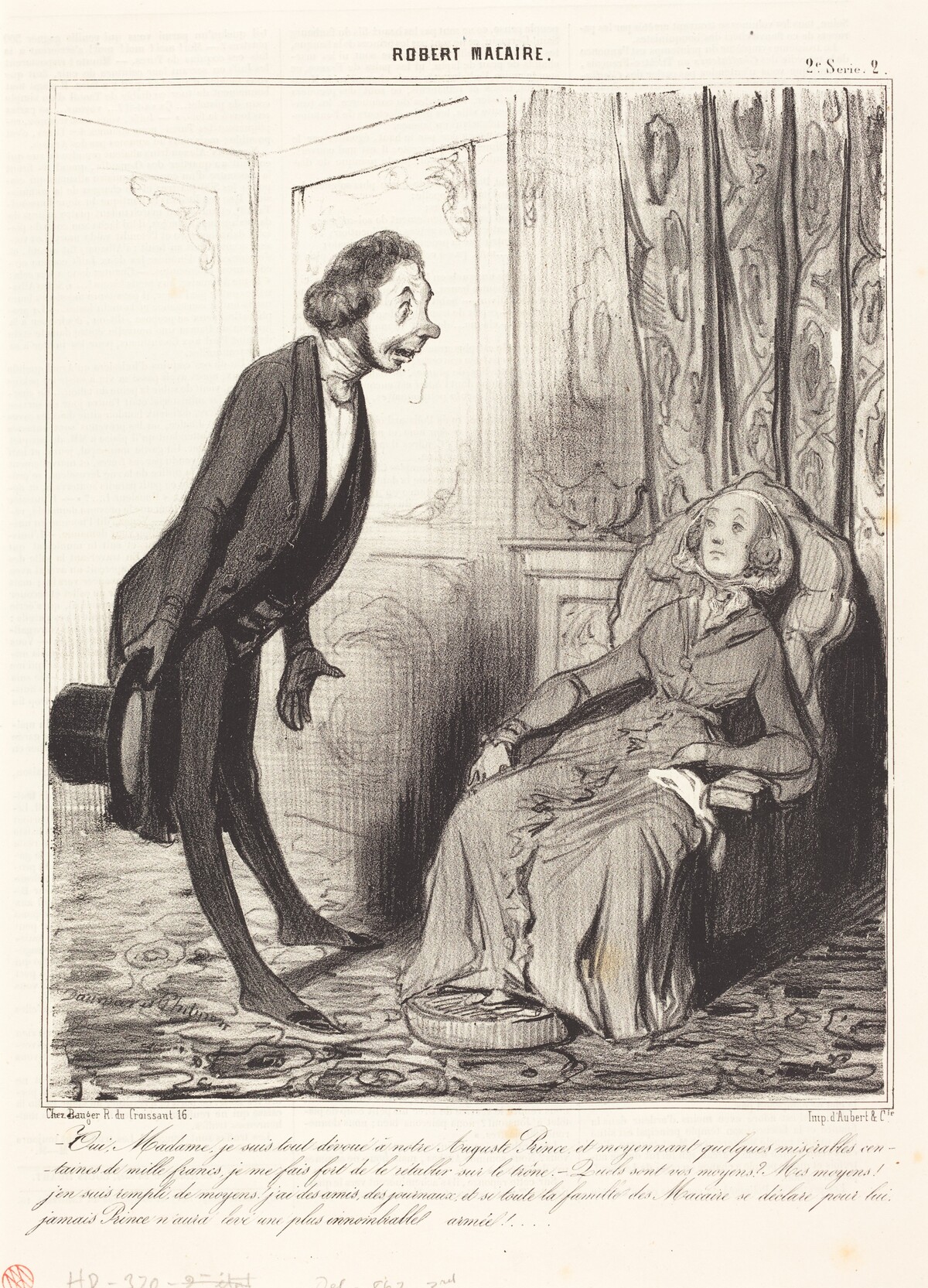 Oui, Madame, je suis tout dévoué a notre... Prince... by Honoré Daumier