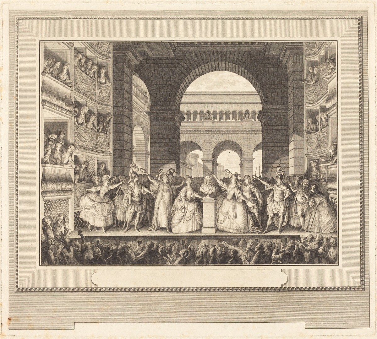 Couronnement de Voltaire (The Crowning of Voltaire) by Charles-Etienne Gaucher after Jean-Michel Moreau
