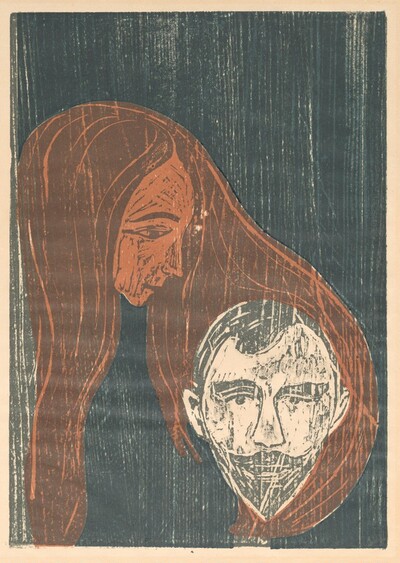 Man's Head in Woman's Hair (Mannshode i kvinnehår)