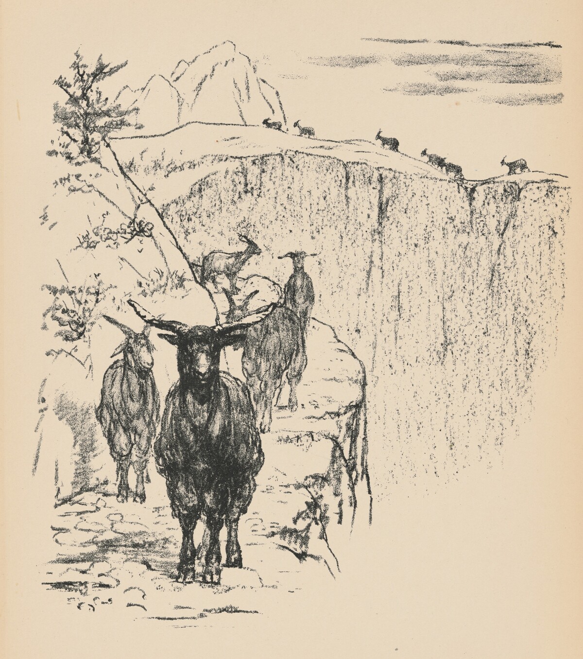 Ziegen (Goats) from Deutsche Graphiker der Gegenwart (German Printmakers of Our Time) by August Gaul