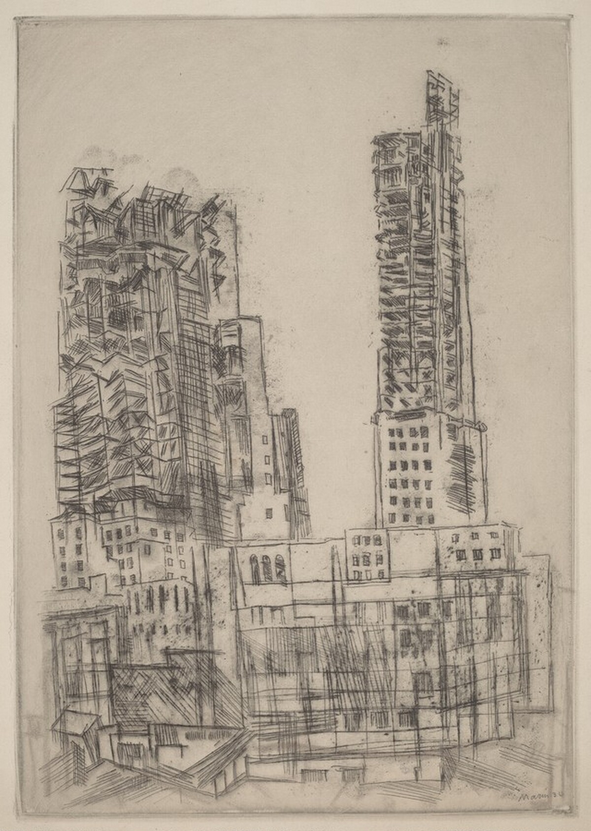 Skyscrapers in Construction, No. 2 by John Marin