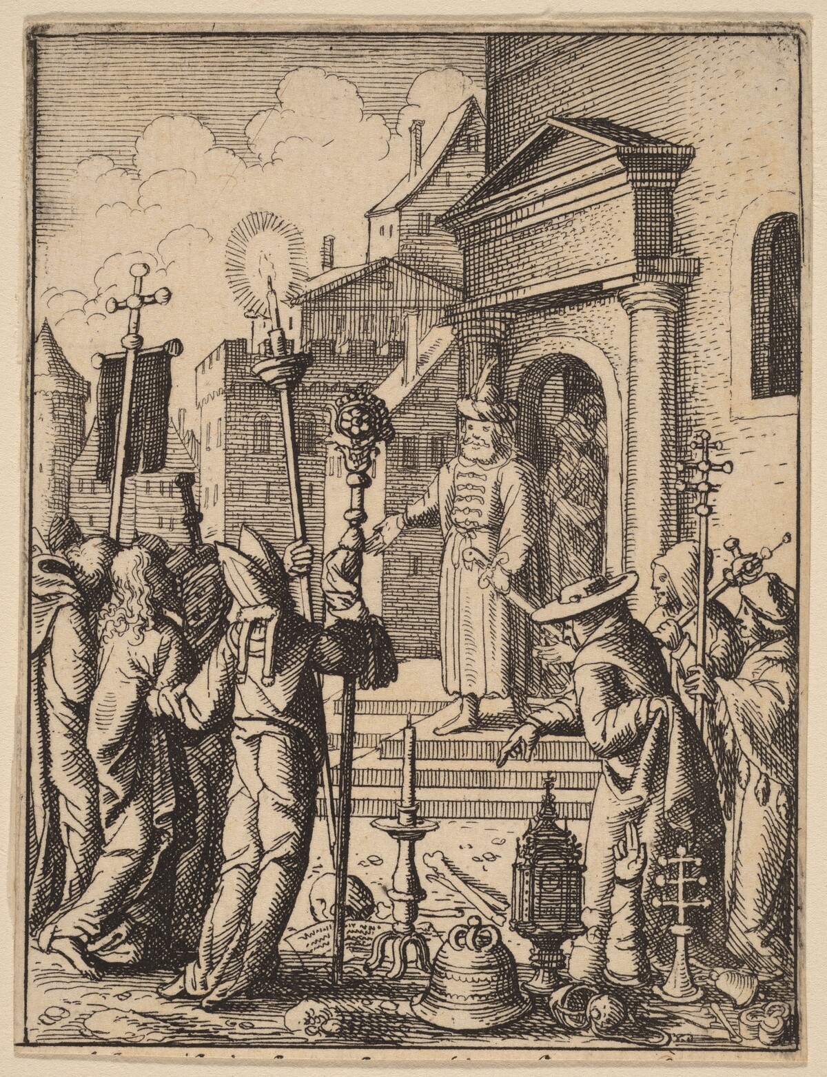 Jesus before Pilate by Wenceslaus Hollar, after a follower of Hans Holbein the Younger