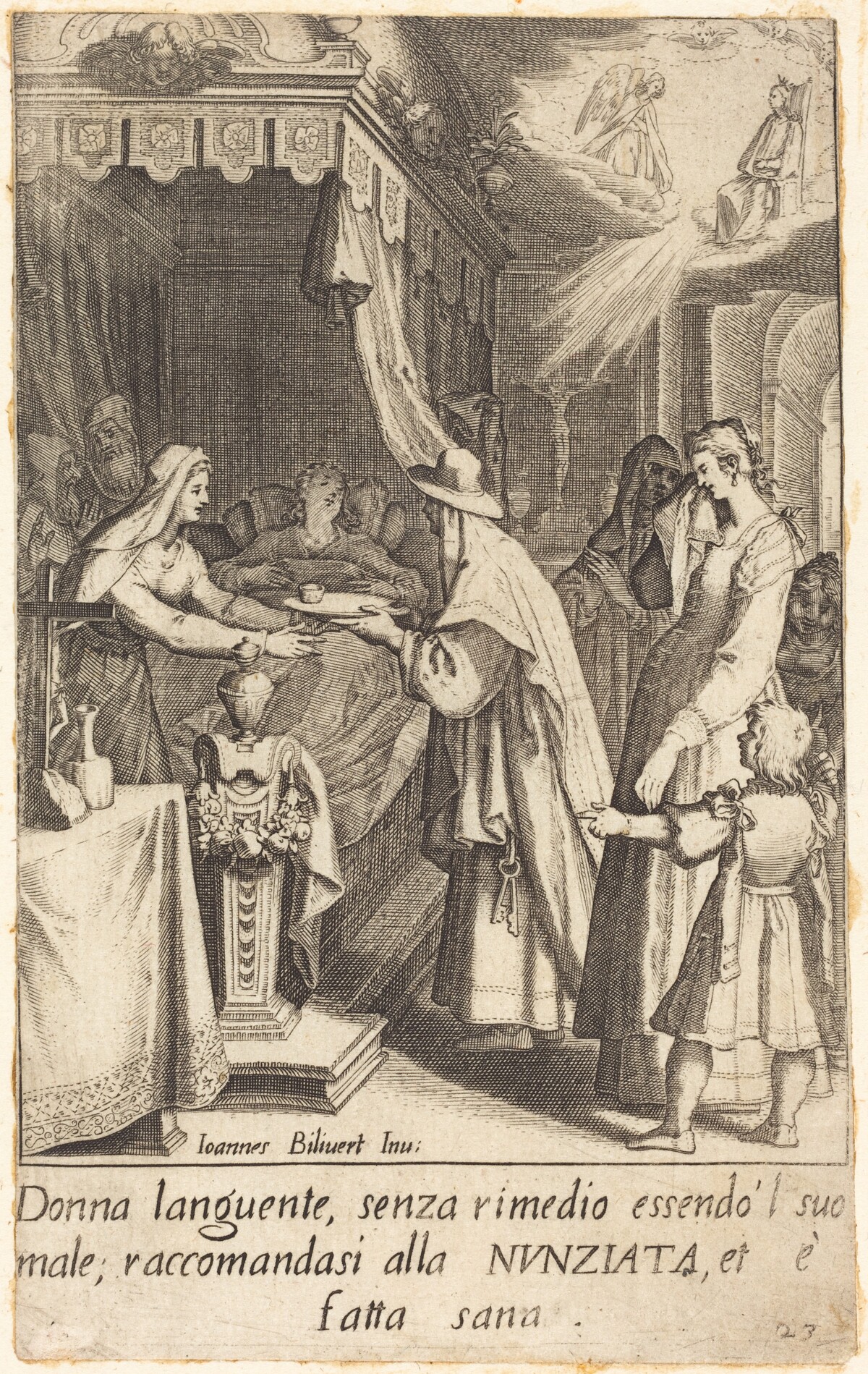 The Cured Sick Person by Jacques Callot after Giovanni Bilivert