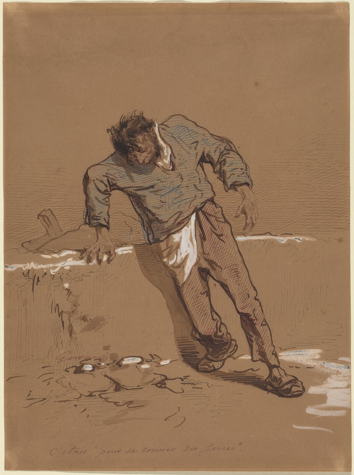 C'etais "pour se donner des forces" by Paul Gavarni