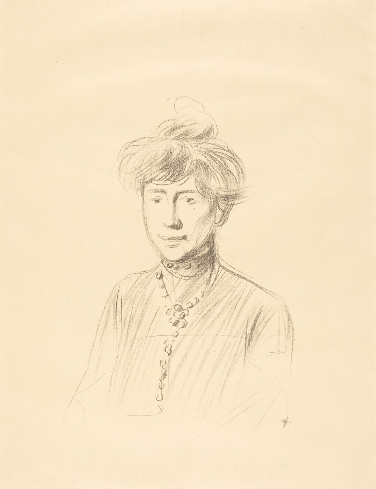 Etude de femme, en buste de face (Study of a Woman, Half-Length Facing Front) by Jean-Louis Forain