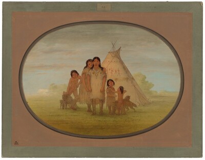 Camanchee Chief's Children and Wigwam