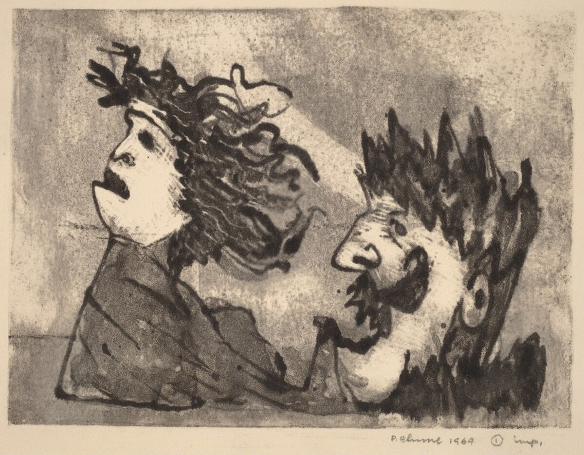 Untitled (Two Heads) by Peter Blume