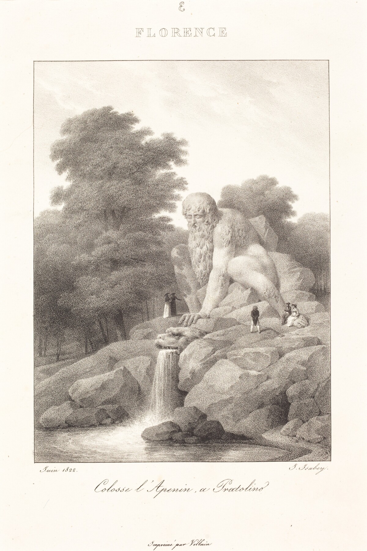 Colossus L'Apenin, Pratolino by Jean-Baptiste Isabey