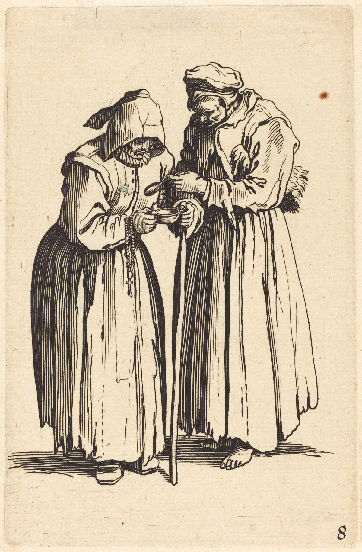 Two Beggar Women by after Jacques Callot