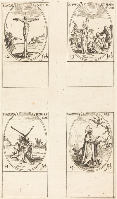 St. Eulalia; St. Fusca and Maura; St. Valentine; St. Anthony