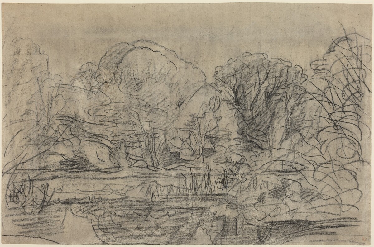 A Woodland Pond by Charles-François Daubigny