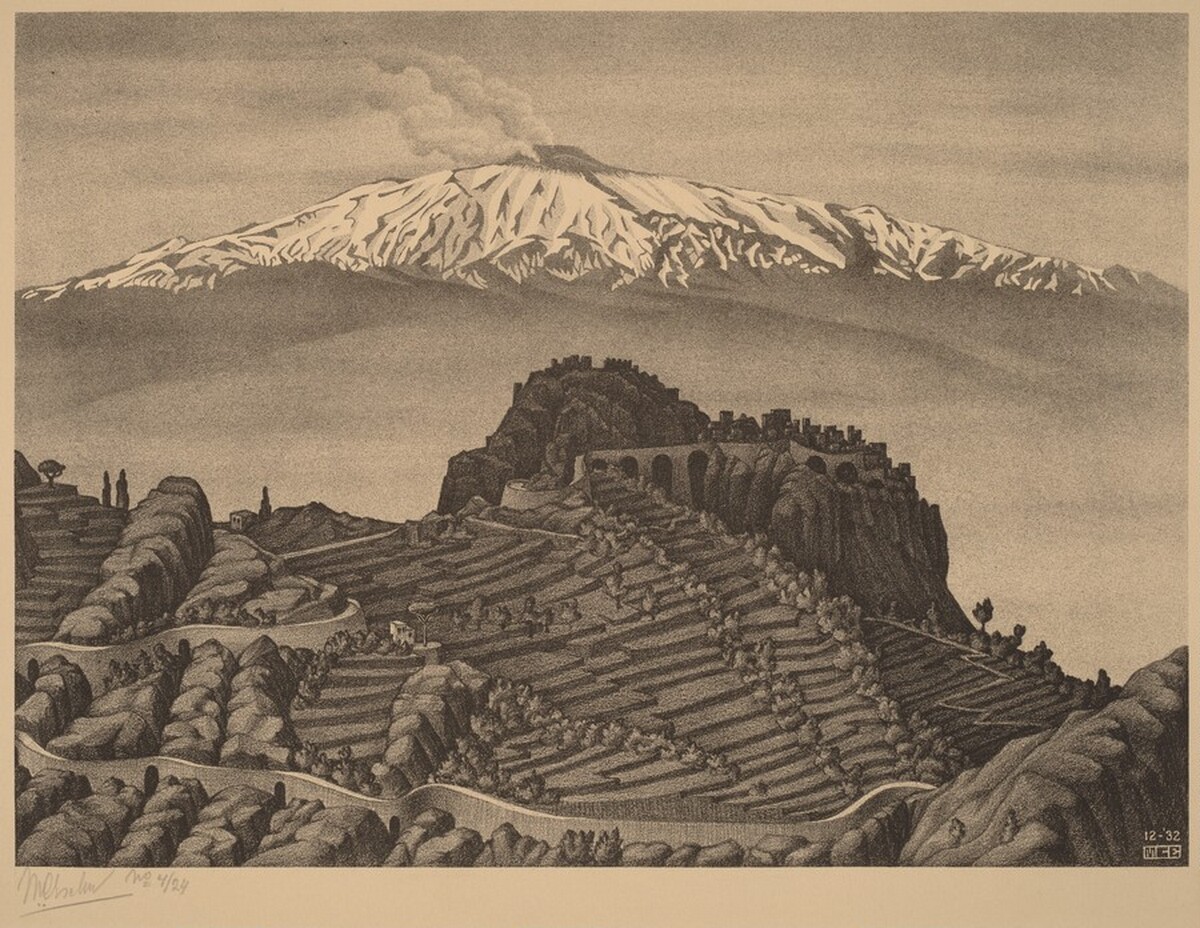 Castel Mola, Sicily by M.C. Escher