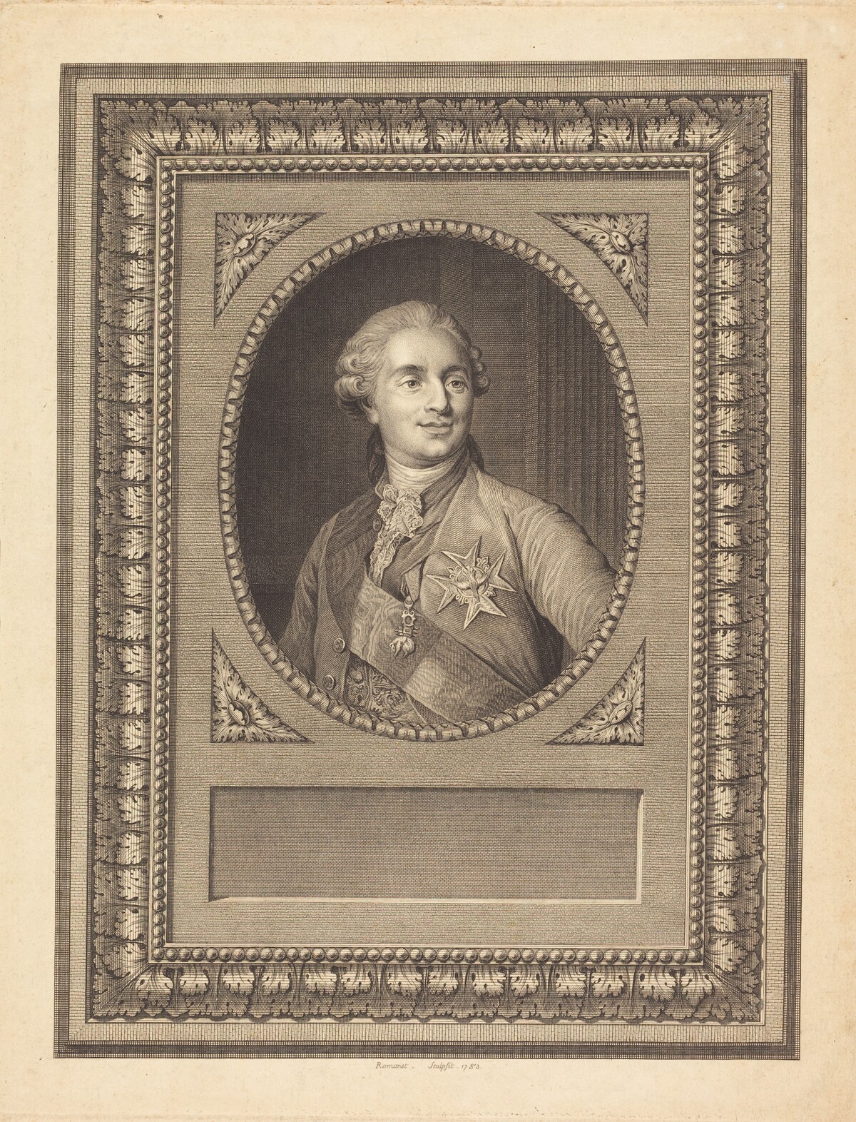 Louis XVI, King of France by Antoine Louis Romanet after Joseph Siffred Duplessis