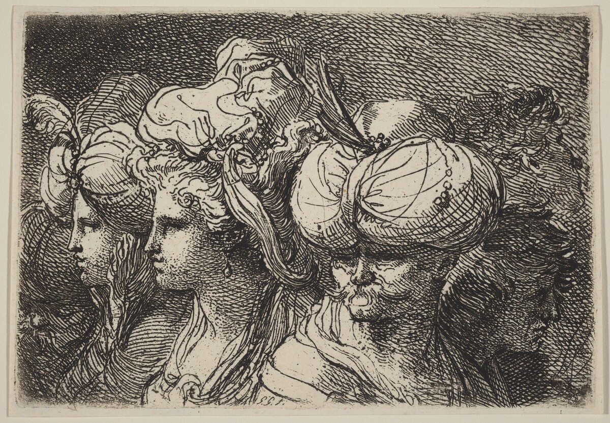 Six Heads, a Turk in Front by Gaetano Gandolfi