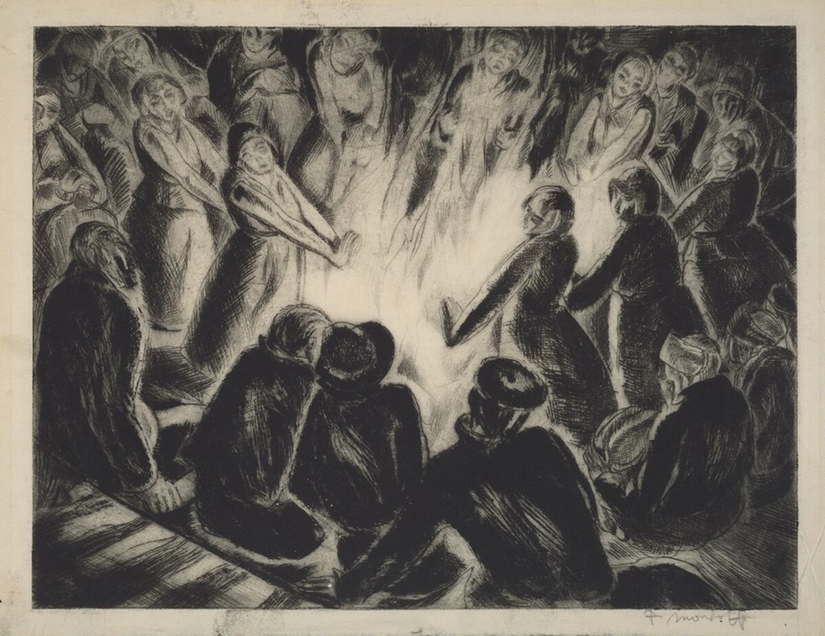 Burning of Clothes, Pinion Indian Reservation by Frederick Monhoff