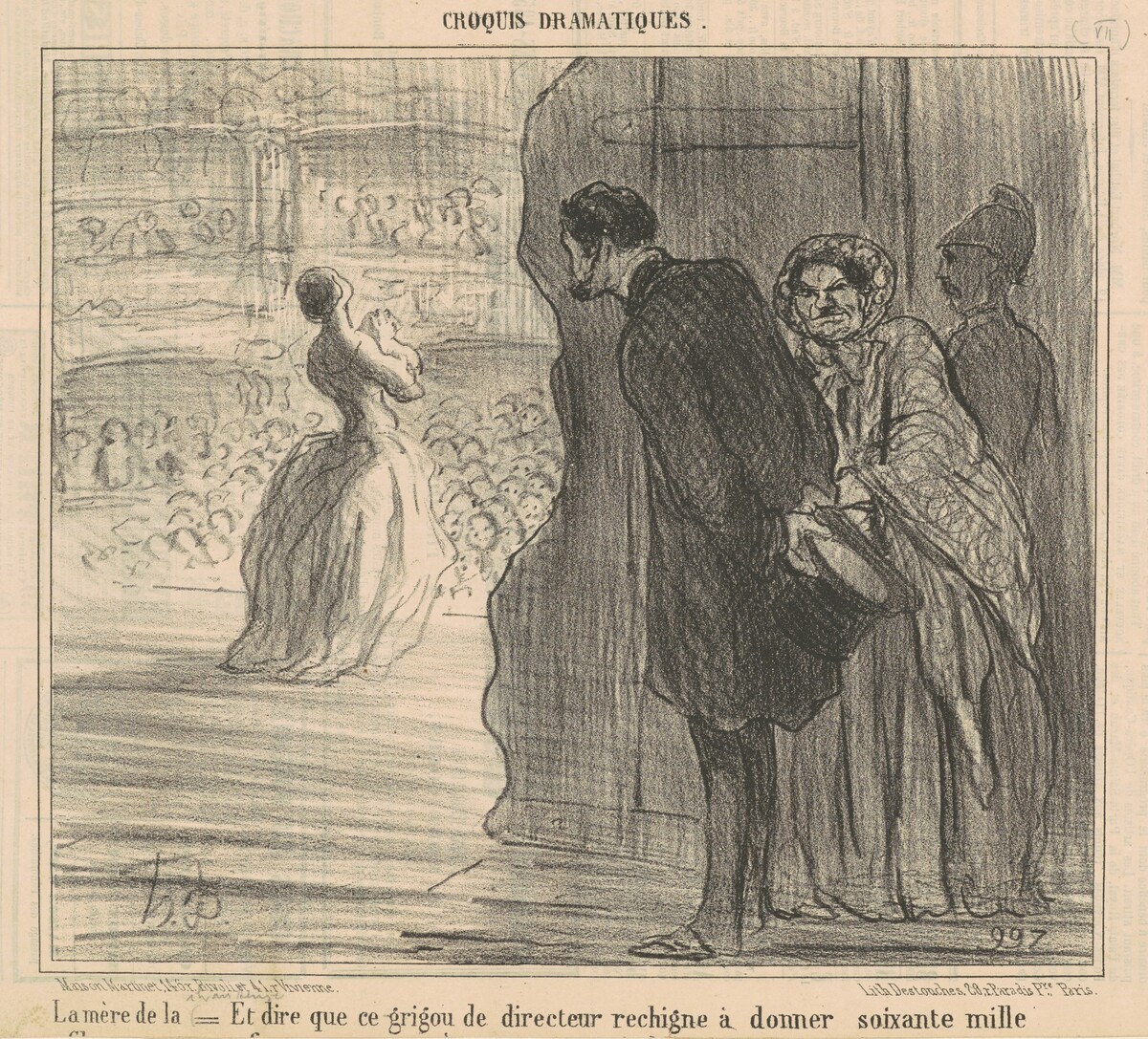 Le mère d ela chanteuse by Honoré Daumier