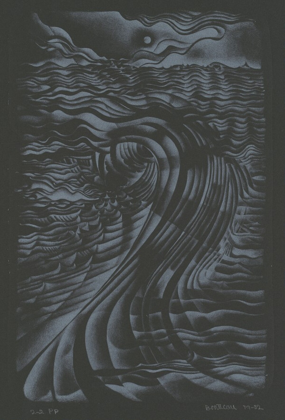 Study for Untitled Print (White on Black) by Lee Bontecou