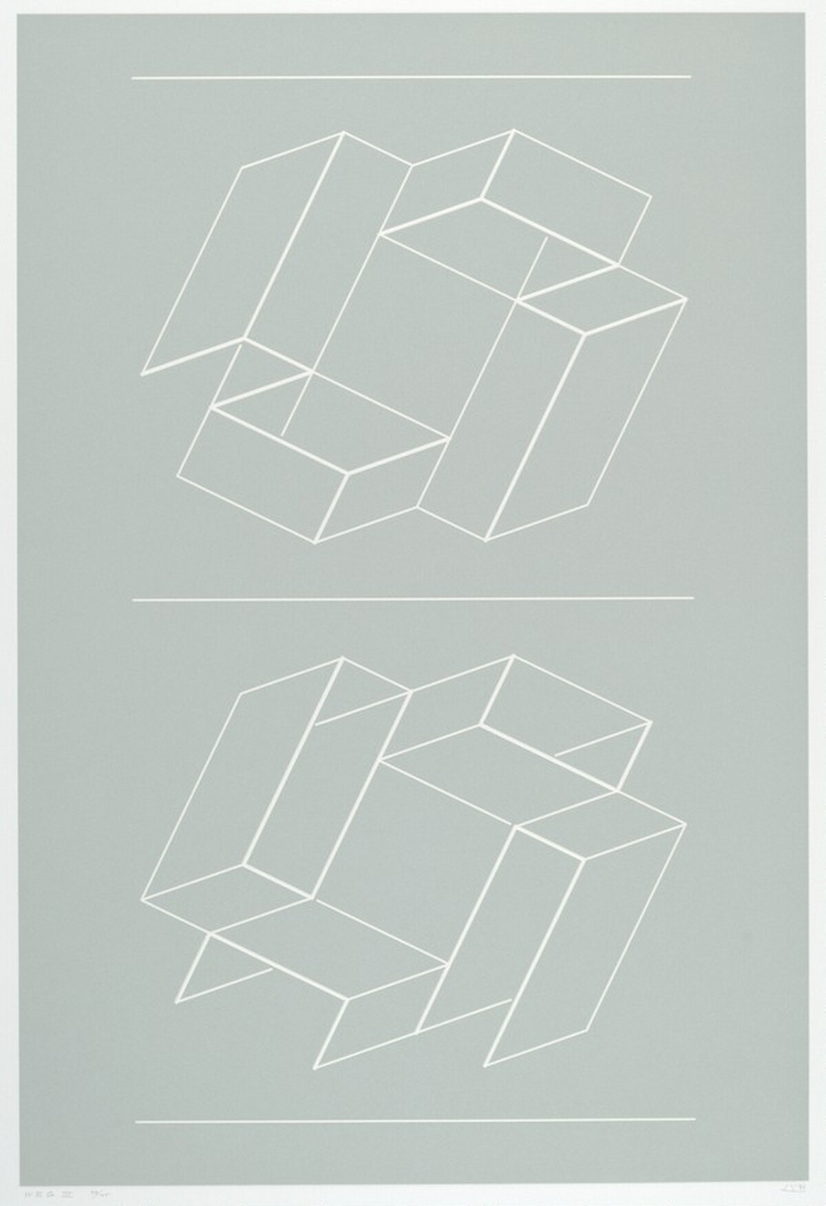 WEG III from White Embossings on Gray by Josef Albers