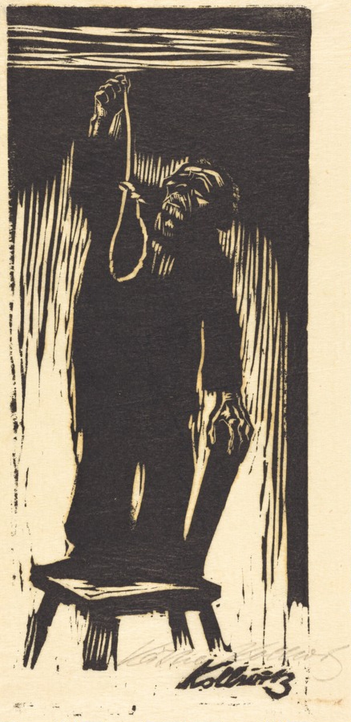The End - Old Man with a Rope II (Das Letzte - Alter Mann mit Strick II) by Käthe Kollwitz