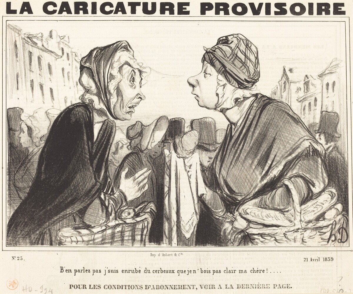 B'en parlez pas j'suis enrubé du cerbeaux... by Honoré Daumier