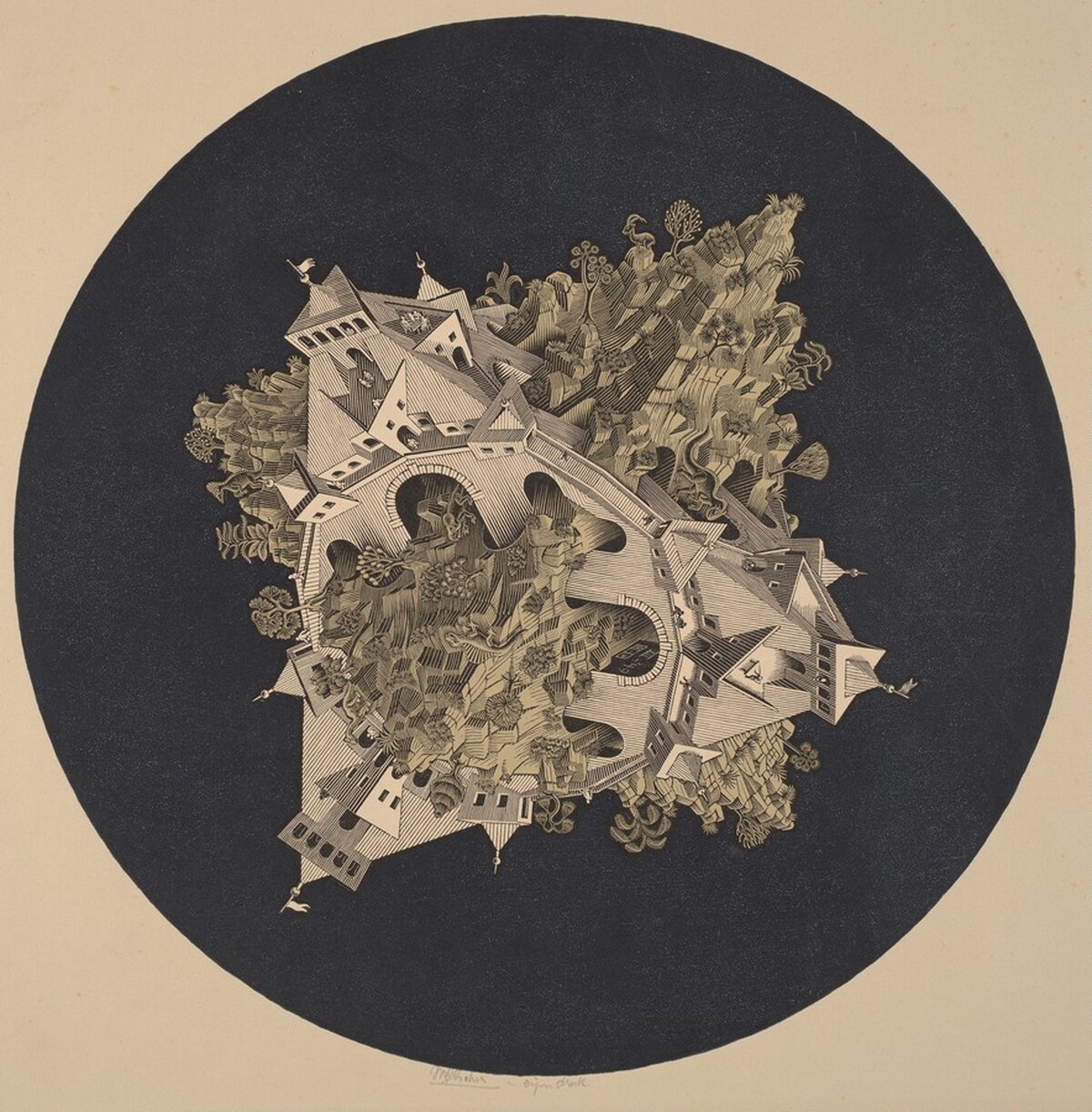 Double Planetoid by M.C. Escher