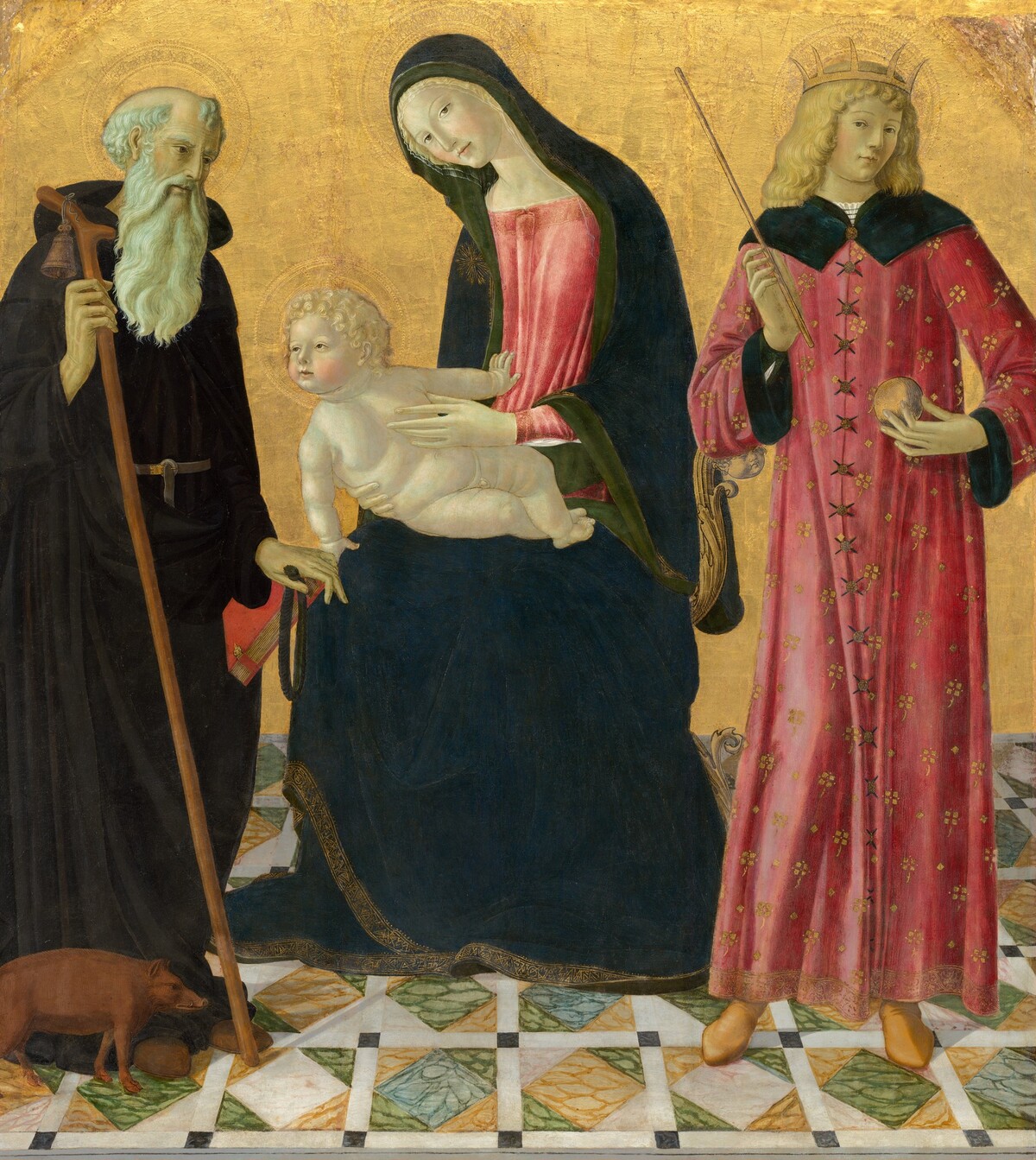 Madonna and Child with Saint Anthony Abbot and Saint Sigismund by Neroccio de' Landi