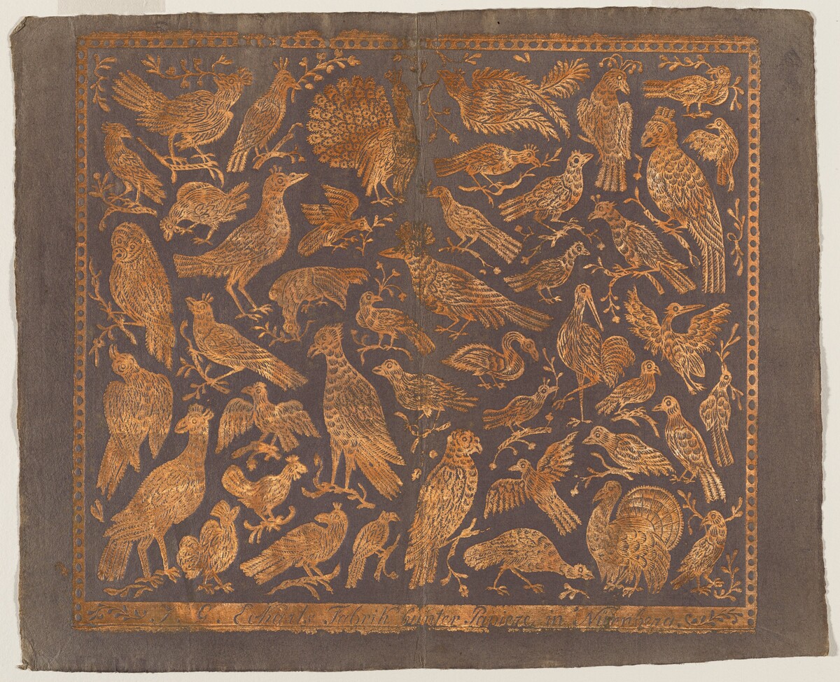 Endpaper with Birds by Johann Georg Eckart