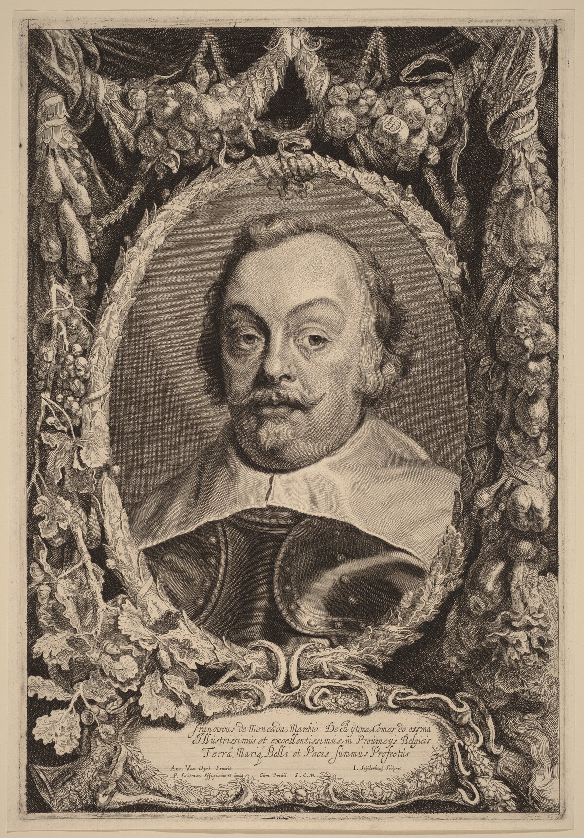 Franciscus de Moncada by Jonas Suyderhoff after Pieter Claesz Soutman, after Sir Anthony van Dyck