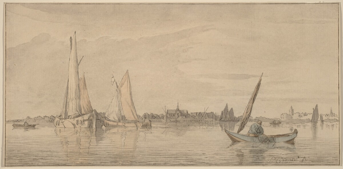 River with Town by Cornelis Ploos van Amstel (editor) and Bernhard Schreuder (printmaker), after Pieter Coopse