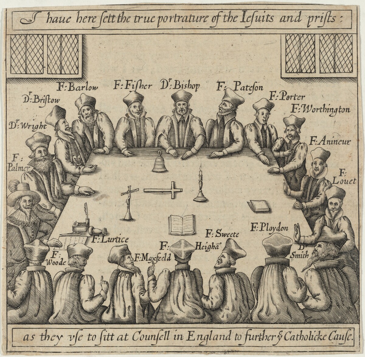 True Portraiture of the Jesuits and Priests from Vox Populi, by Thomas Scott by Attributed to Crispijn de Passe I