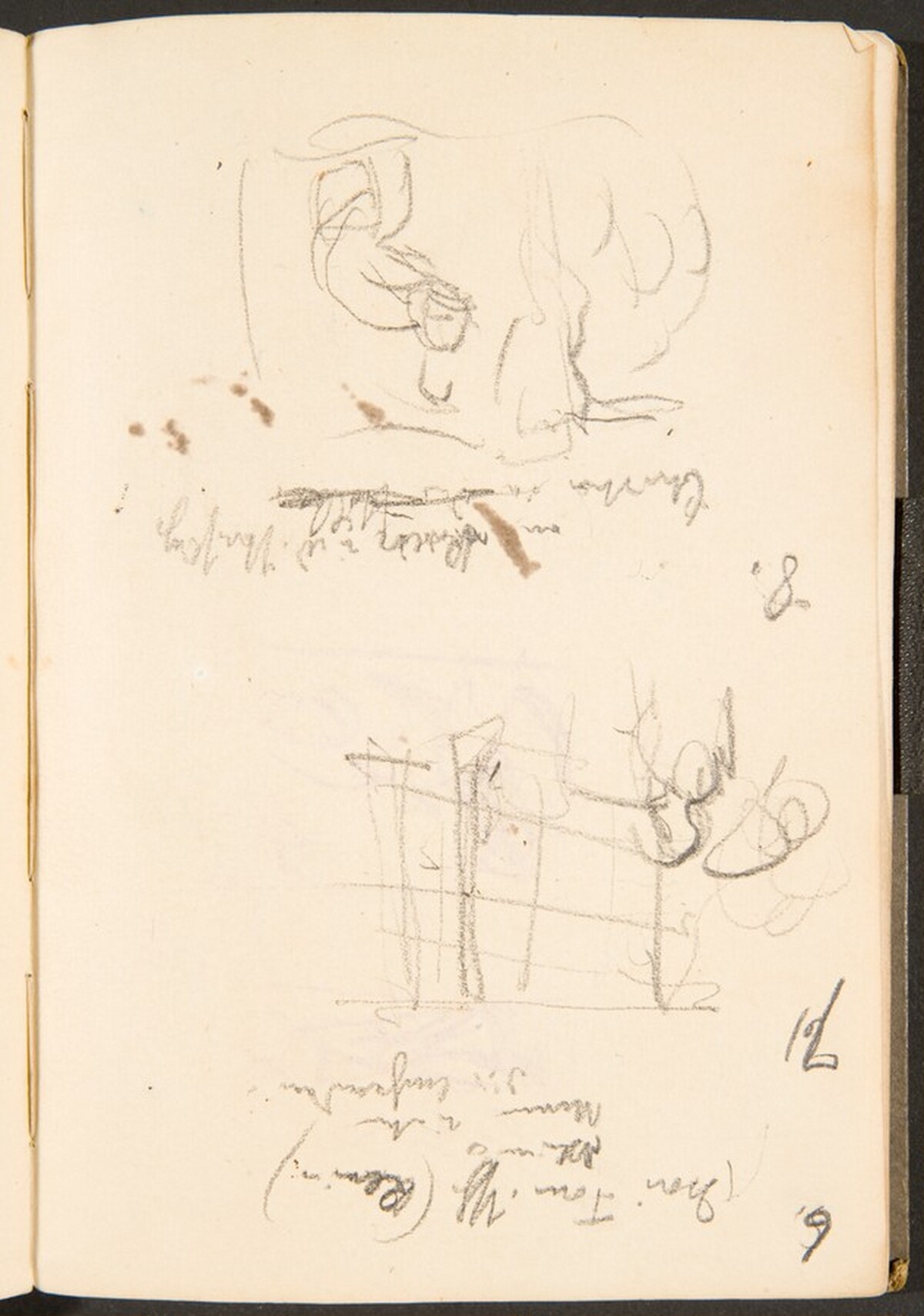 Zwei Skizzen, Bezeichnungen (Two Sketches with Inscriptions) [p. 39] by Max Beckmann