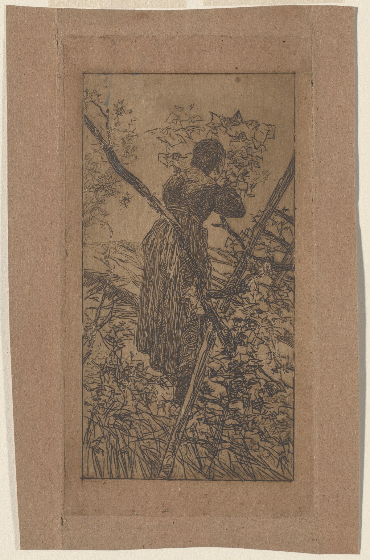 Gathering Leaves (Raccoglitrice di foglie) by Giovanni Fattori