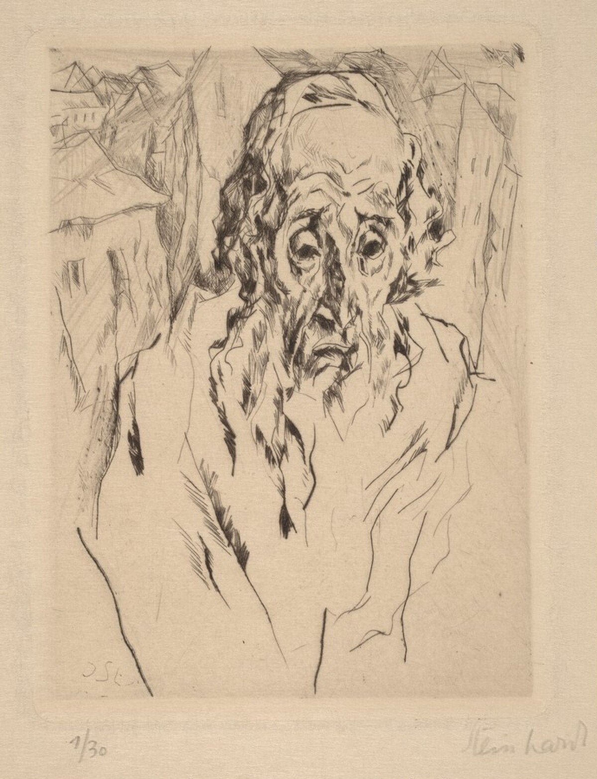 Head of an Old Jew by Jakob Steinhardt
